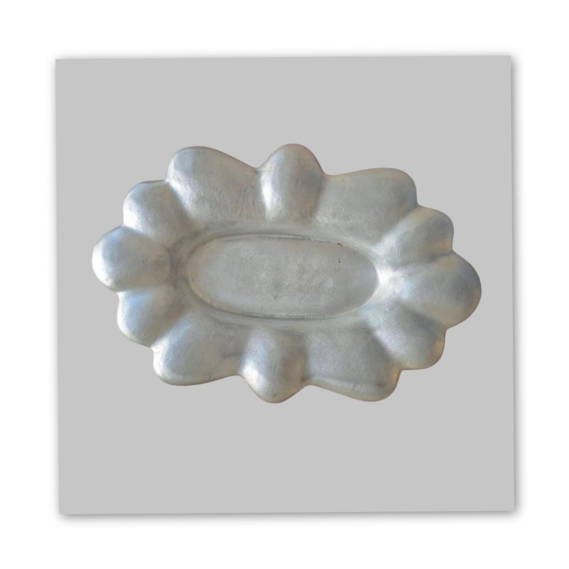 Bruno GIRONCOLI ( Schale ) Aluminiumguss monog. B.G. 45 x 5 cm 